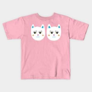 Coy White Kitty Cats Kids T-Shirt